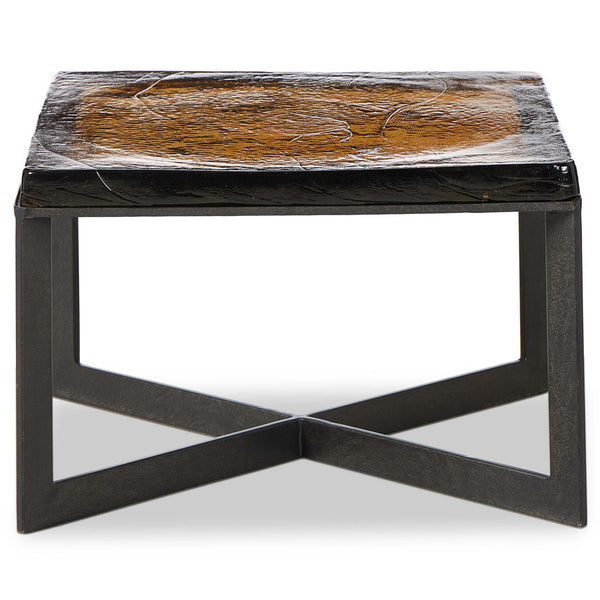 Home Fashion Lennie Cast Glass Bunching Table Amber By Four Hands