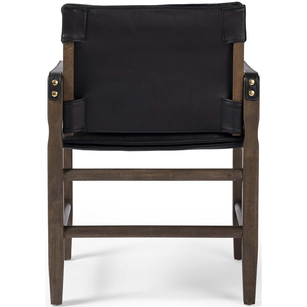Home Fashion Lenz Leather Dining Arm Chair Carson Black By Four Hands