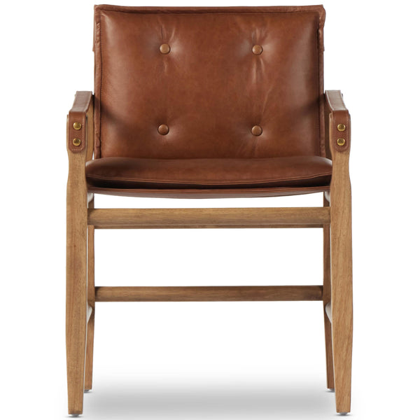 Home Fashion Lenz Leather Dining Arm Chair Sonoma Chestnut By Four Hands