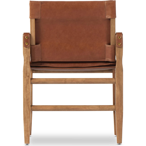 Home Fashion Lenz Leather Dining Arm Chair Sonoma Chestnut By Four Hands