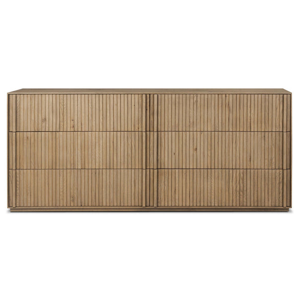 Home Fashion Leo 6 Drawer Dresser Rustic Light Natural By Four Hands