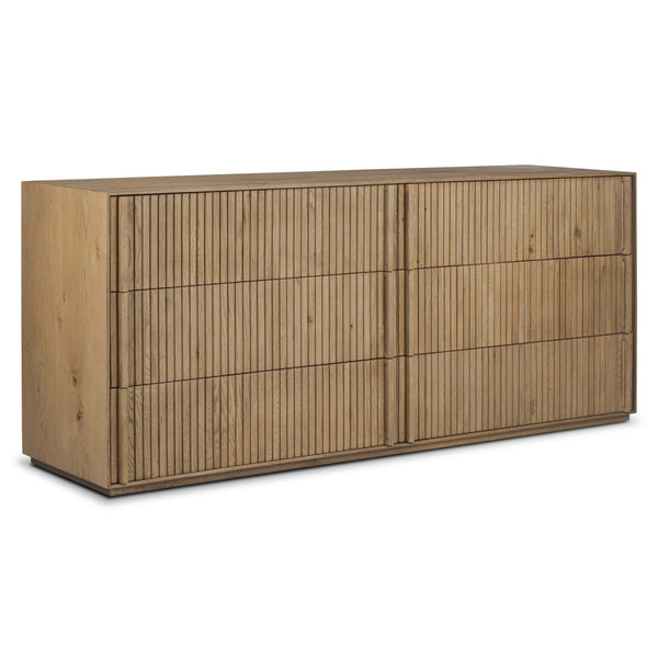 home fashion Leo 6 Drawer Dresser Rustic Light Natural by Four Hands