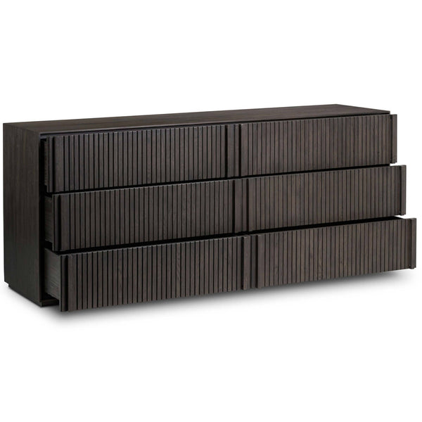 Home Fashion Leo 6 Drawer Dresser Smoked Black By Four Hands