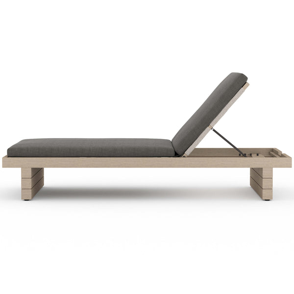 Home Fashion Leroy Outdoor Chaise Charcoal/Washed Brown By Four Hands