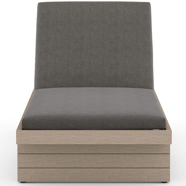 Home Fashion Leroy Outdoor Chaise Charcoal/Washed Brown By Four Hands