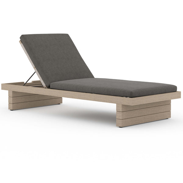 home fashion Leroy Outdoor Chaise Charcoal/Washed Brown by Four Hands