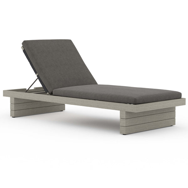 home fashion Leroy Outdoor Chaise Charcoal/Weathered Grey by Four Hands