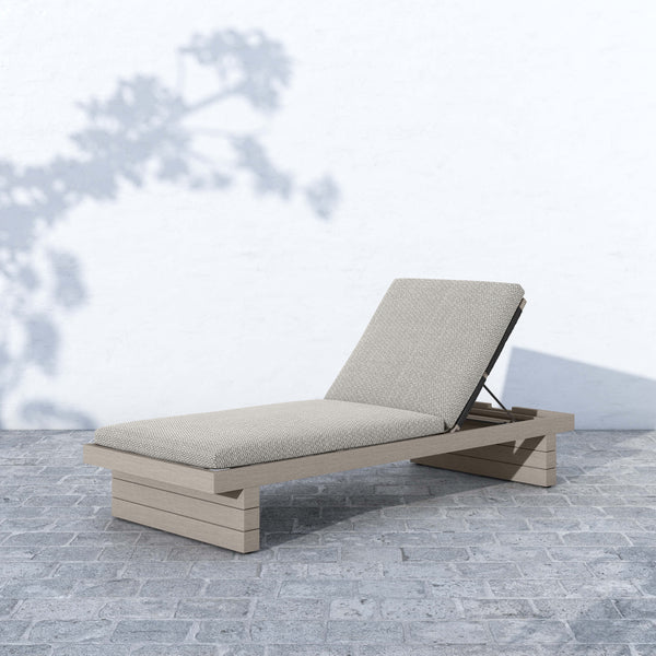 Home Fashion Leroy Outdoor Chaise Faye Ash/Weathered Grey By Four Hands