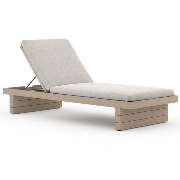 home fashion Leroy Outdoor Chaise Stone Grey/Washed Brown by Four Hands