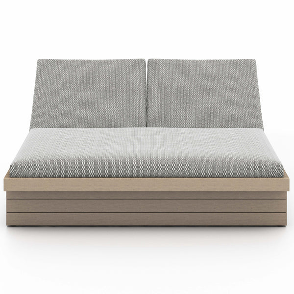 Home Fashion Leroy Outdoor Double Chaise Faye Ash/Washed Brown By Four Hands