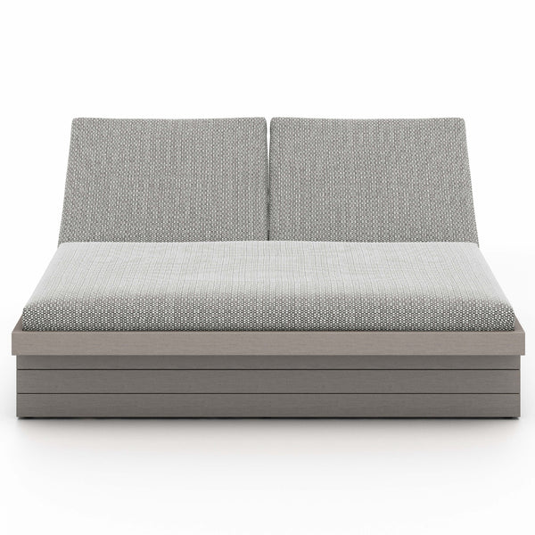 Home Fashion Leroy Outdoor Double Chaise Faye Ash/Weathered Grey By Four Hands