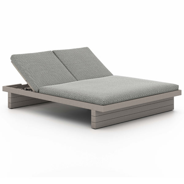 home fashion Leroy Outdoor Double Chaise Faye Ash/Weathered Grey by Four Hands
