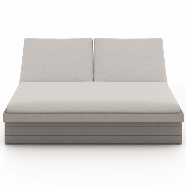 Home Fashion Leroy Outdoor Double Chaise Stone Grey/Weathered Grey By Four Hands