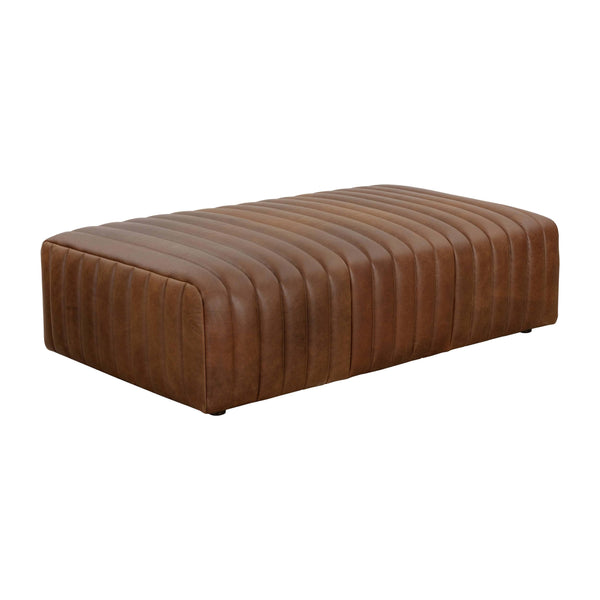 home fashion Lewin Leather Rectangular Ottoman Lucia Tobacco