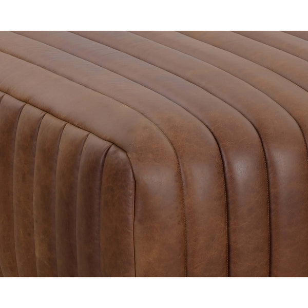 Home Fashion Lewin Leather Square Ottoman Lucia Tobacco