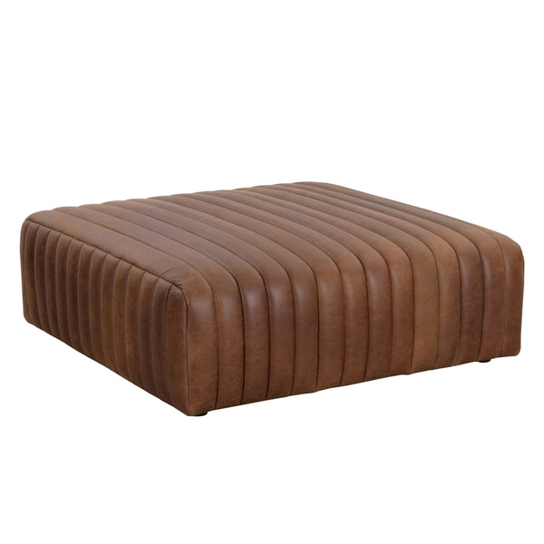 home fashion Lewin Leather Square Ottoman Lucia Tobacco