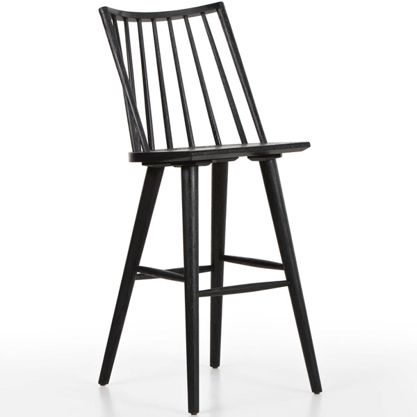 home fashion Lewis Windsor Bar Stool Black Oak by Four Hands
