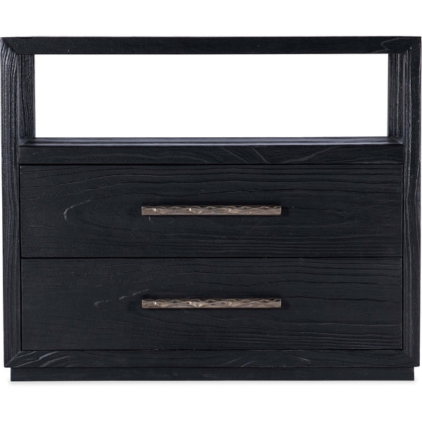 Home Fashion Linville Falls Shou Sugi Ban 2 Drawer Nightstand Shadow