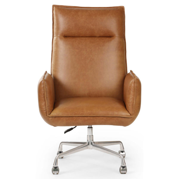 Home Fashion Lionel Leather Desk Chair Chaps Saddle By Four Hands