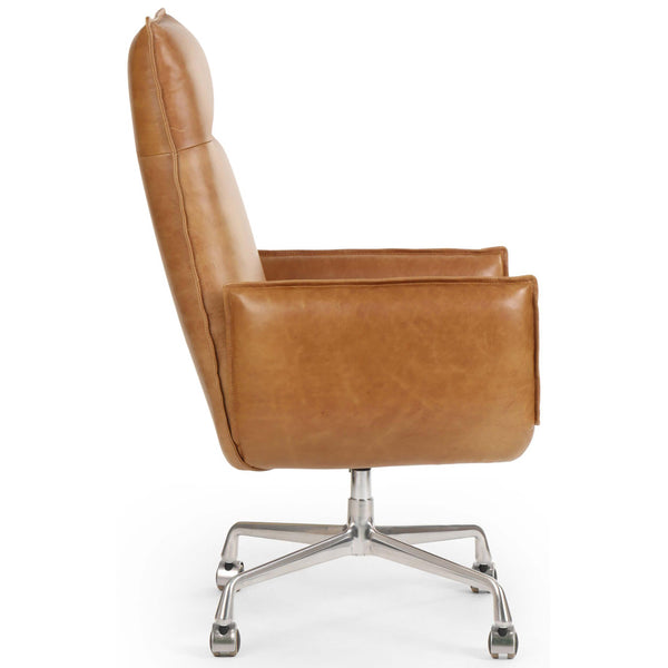 Home Fashion Lionel Leather Desk Chair Chaps Saddle By Four Hands