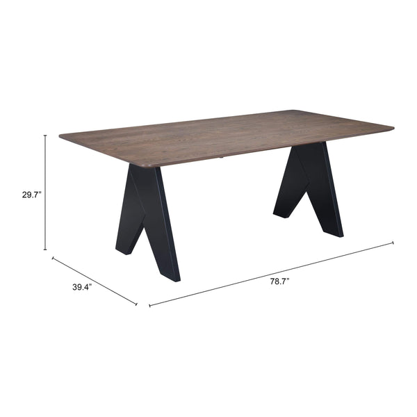 Home Fashion Lisse Rectangular Dining Table Espresso