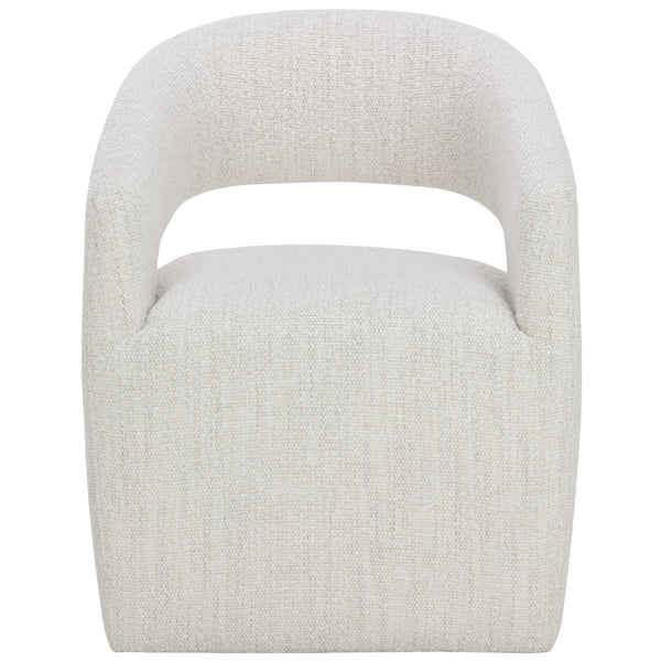 Home Fashion Lloret Wheeled Dining Chair Merino Pearl Set Of 2