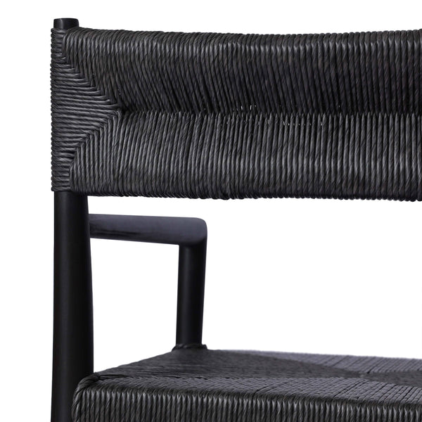 Home Fashion Lomas Outdoor Dining Arm Chair Black Teak Set Of 2 By Four Hands