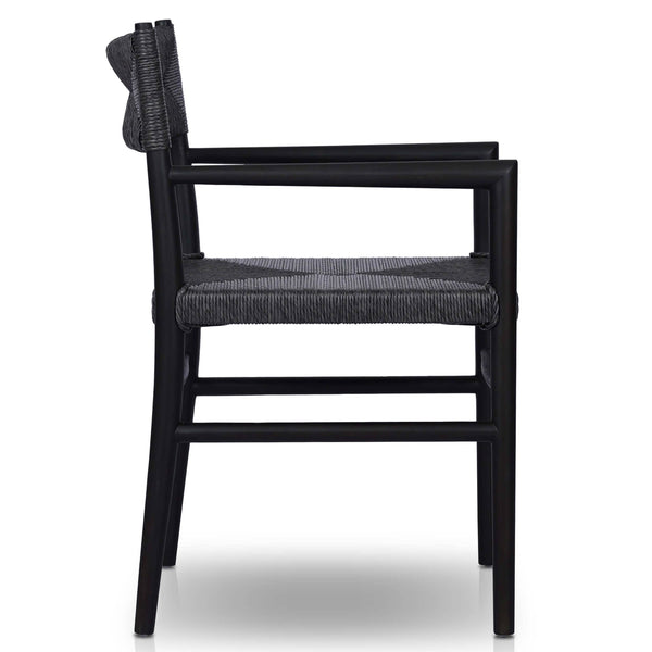 Home Fashion Lomas Outdoor Dining Arm Chair Black Teak Set Of 2 By Four Hands