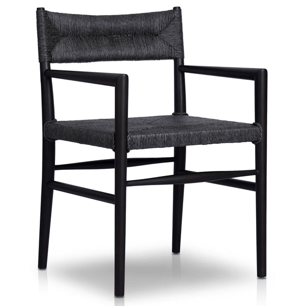 home fashion Lomas Outdoor Dining Arm Chair Black Teak Set of 2 by Four Hands