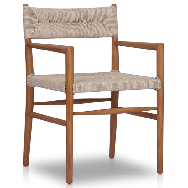 home fashion Lomas Outdoor Dining Arm Chair Natural Teak Set of 2 by Four Hands