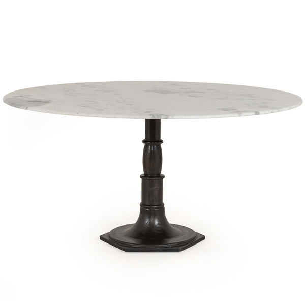 Home Fashion Lucy 60" Round Dining Table White Marble By Four Hands