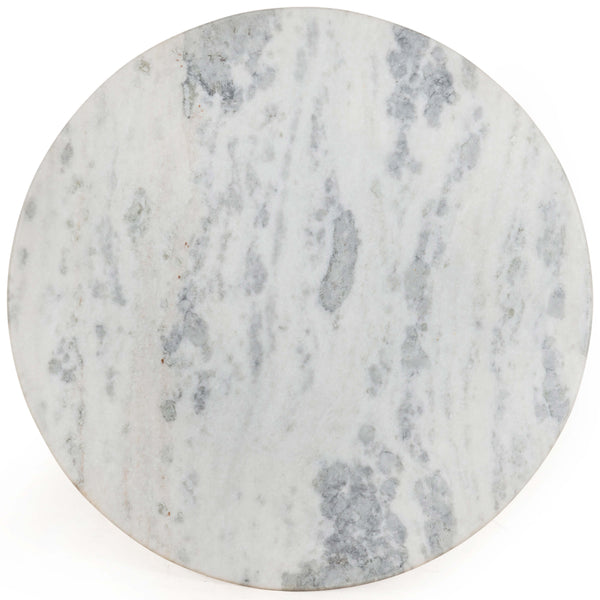 Home Fashion Lucy 60" Round Dining Table White Marble/Nimbus White Base By Four Hands