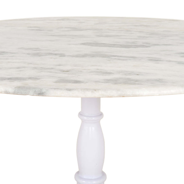 Home Fashion Lucy 60" Round Dining Table White Marble/Nimbus White Base By Four Hands