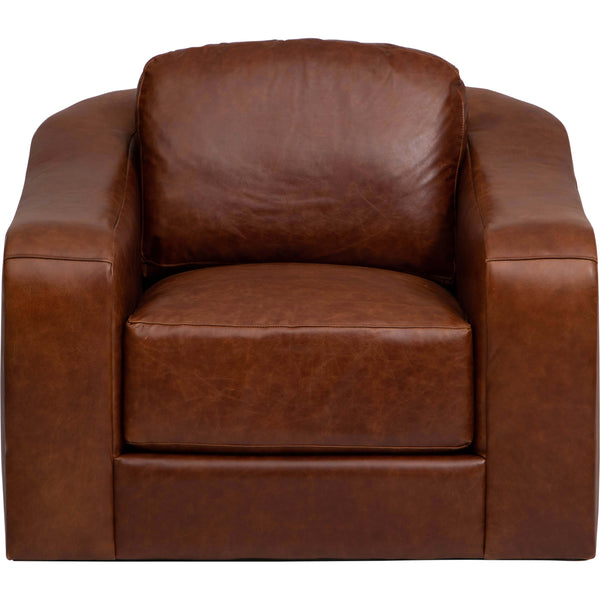 Home Fashion Luka Leather Swivel Chair Laguna Cognac