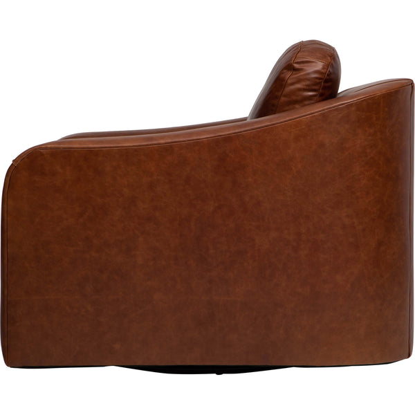 Home Fashion Luka Leather Swivel Chair Laguna Cognac