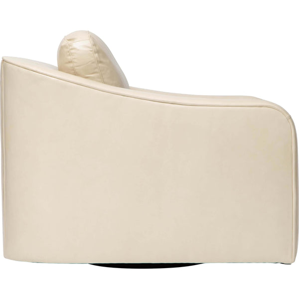 Home Fashion Luka Leather Swivel Chair Landry Ivory