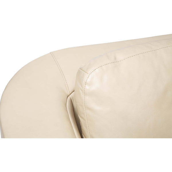 Home Fashion Luka Leather Swivel Chair Landry Ivory