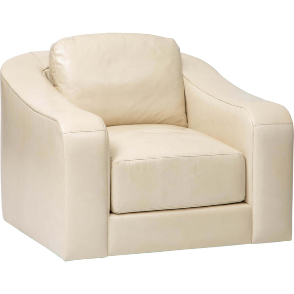 home fashion Luka Leather Swivel Chair Landry Ivory