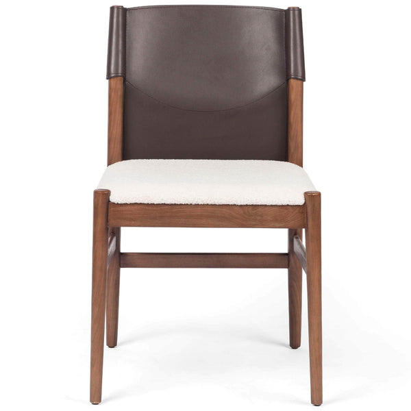 Home Fashion Lulu Armless Dining Chair Espresso Leather Set Of 2 By Four Hands