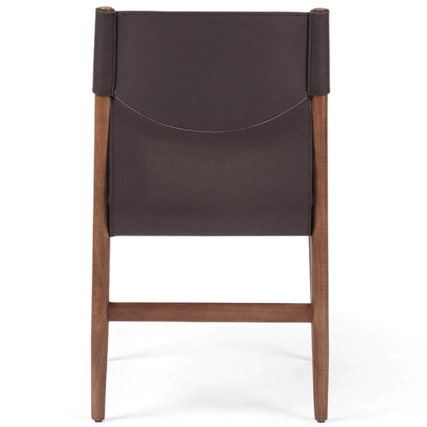 Home Fashion Lulu Armless Dining Chair Espresso Leather Set Of 2 By Four Hands