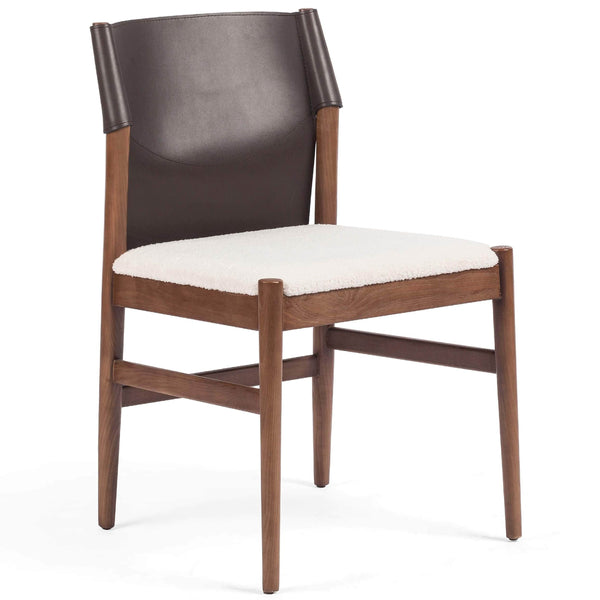 home fashion Lulu Armless Dining Chair Espresso Leather Set of 2 by Four Hands