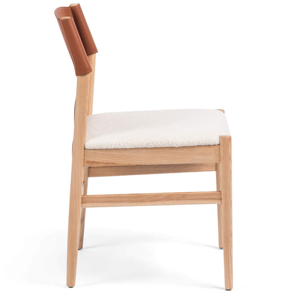 Home Fashion Lulu Armless Dining Chair Saddle Leather Blend Set Of 2 By Four Hands