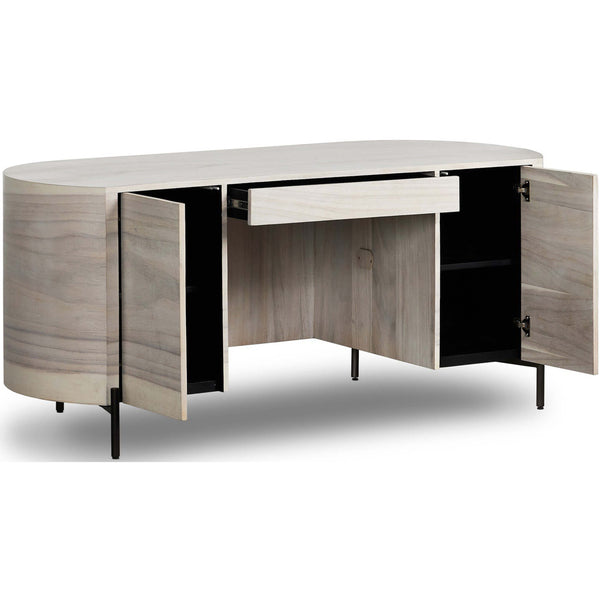 Home Fashion Lunas Executive Desk Bleached Guanacaste By Four Hands