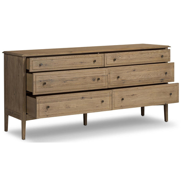 Home Fashion Maggie 6 Drawer Dresser Aged Smoked Oak By Four Hands
