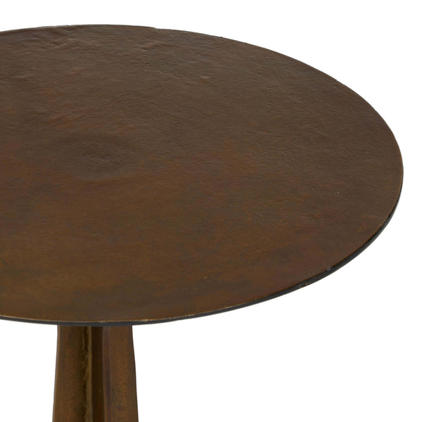 Home Fashion Malloy Outdoor Round End Table Antiqued Brass By Four Hands