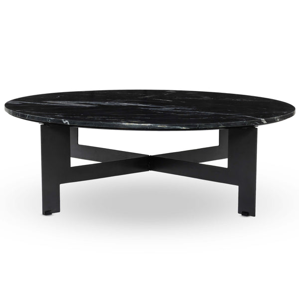 Home Fashion Marble Round Coffee Table Black By Four Hands