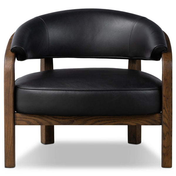 Home Fashion Marci Leather Chair Carson Black By Four Hands