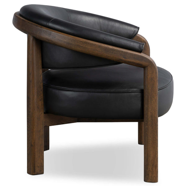 Home Fashion Marci Leather Chair Carson Black By Four Hands