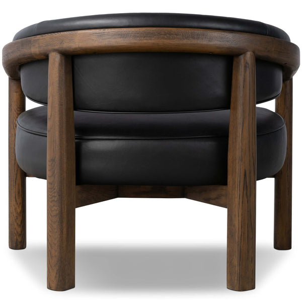 Home Fashion Marci Leather Chair Carson Black By Four Hands