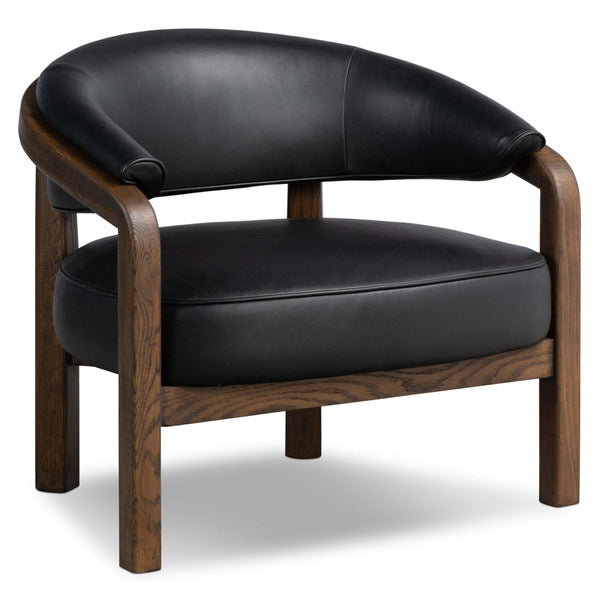 home fashion Marci Leather Chair Carson Black by Four Hands